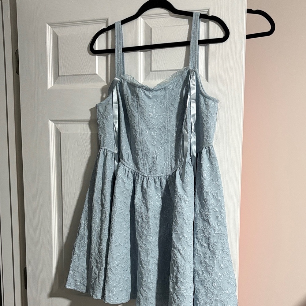 Francesca's Collections Light Blue Lace Dress
